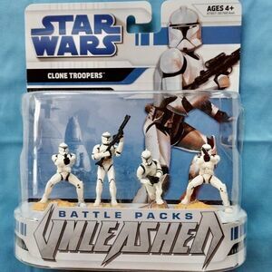 2008 Hasbro Star Wars Battle Packs Unleashed Clone Troopers Figure 4 Pack New